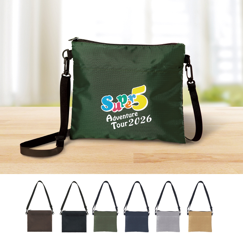 デイタフ・テントクロスポケット付きサコッシュ（撥水加工）【色指定可】